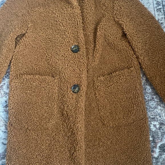 Banana Republic Teddy Car Coat in Toasted size S plush and lined - Picture 3 of 16